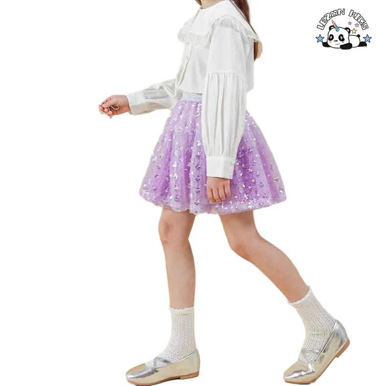 LEZONKIDS - Custom Girls Summer Skirts Colorful Flowers Printed Children Breathable Sweet Casual Skirts